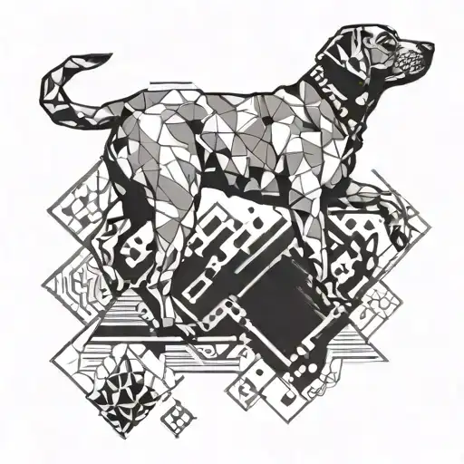 A Geometric Representation Of A Labrador Dog Walking On A Slippery Surface