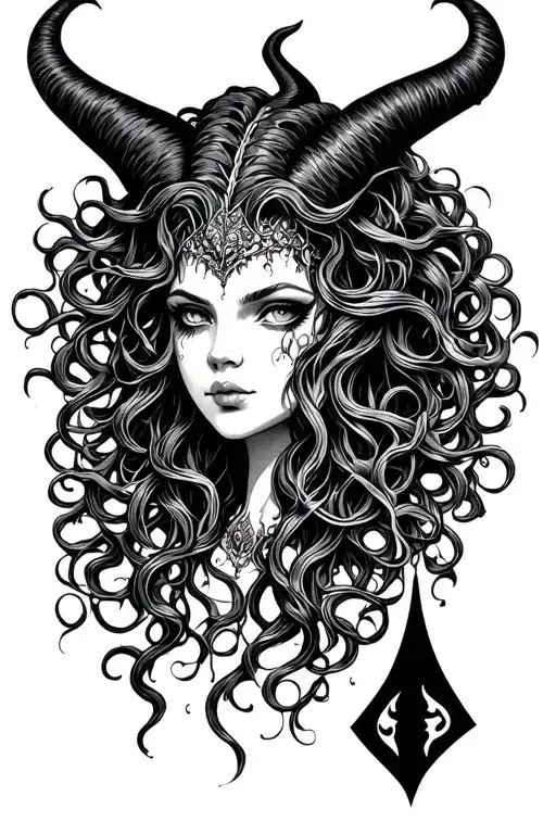 Create A Tatto Symbolising Medusa And Maleficent