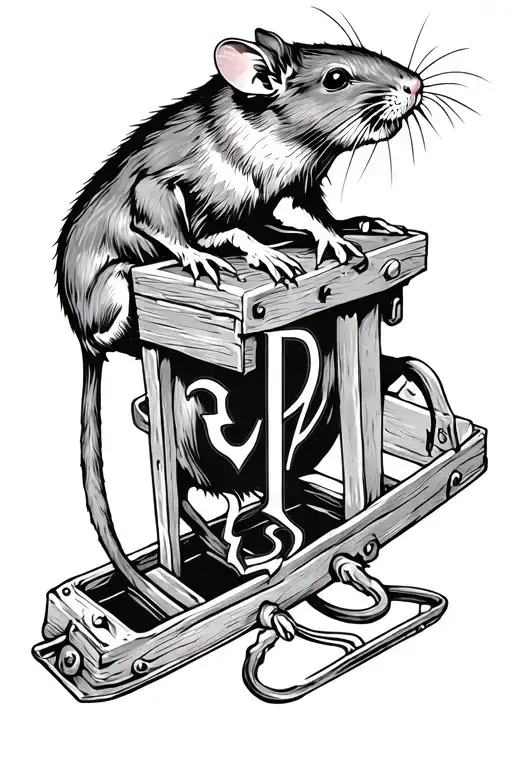 Rat In A Mouse Trap With Symbol Of Lies