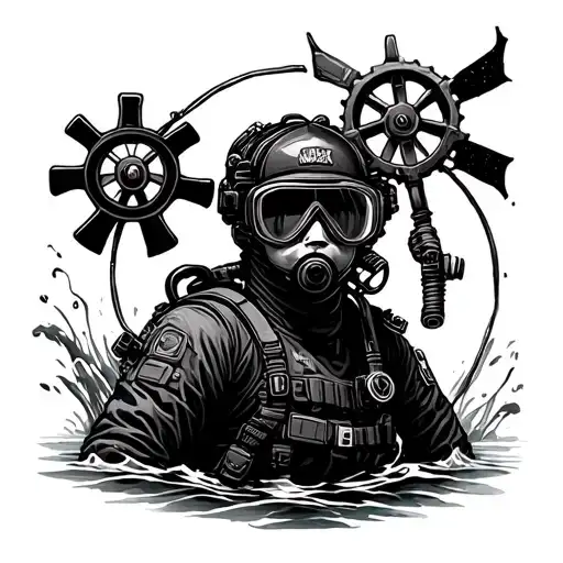 Military Diver Style With Wind Wheel