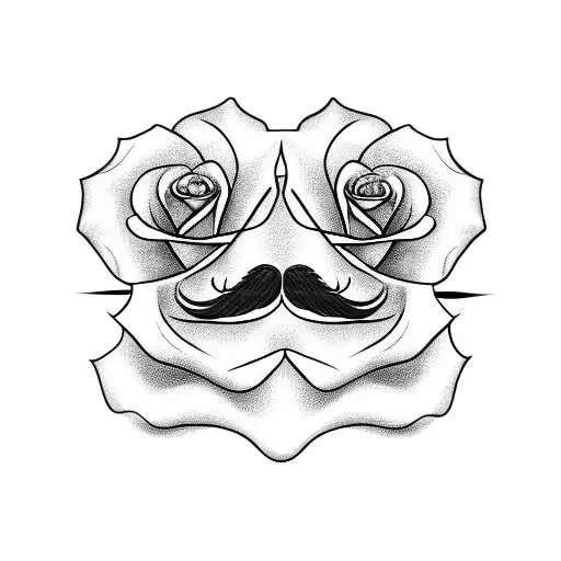 Moustache With Rose