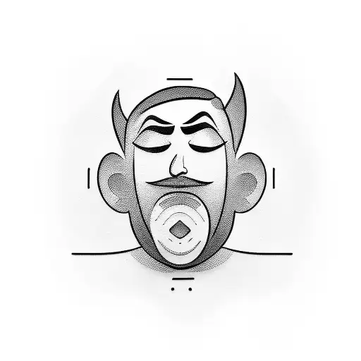 Male Sad Face Holding A Happy Mask