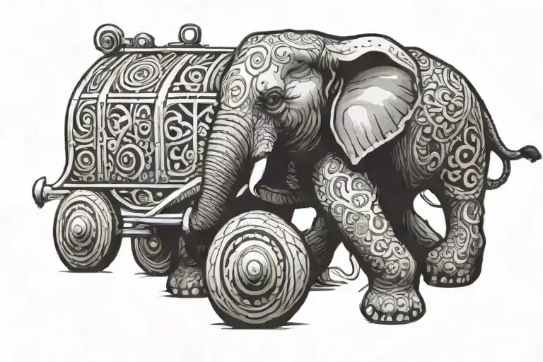 Elephant Pulling Toy Tank