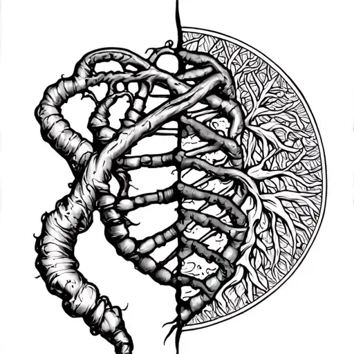 Roots Down Dna Half Torso Up