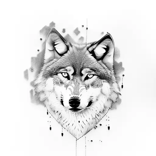 Wolf With Blue Eyes On A Cliff