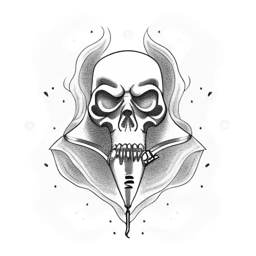 Grim Reaper Smoking Weed With A Angle