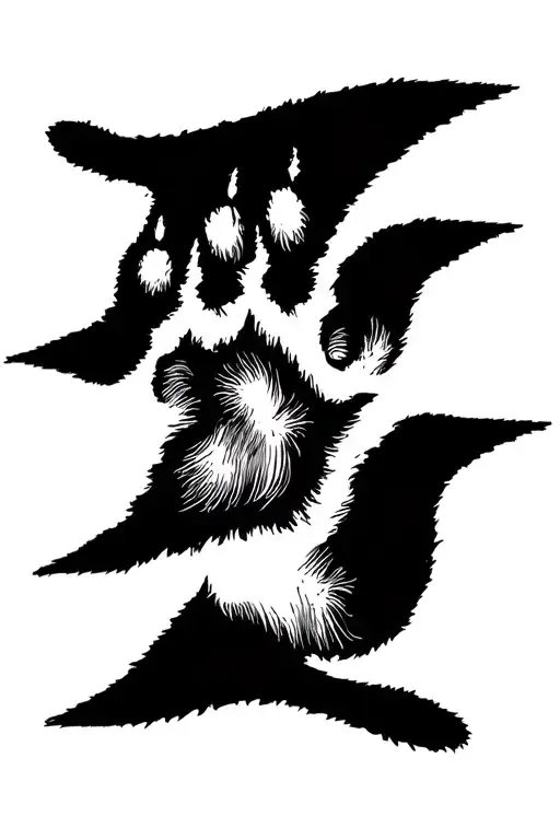 Dog Paw Print Surrounded By Energy