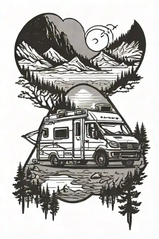 Camping And Semi Truck