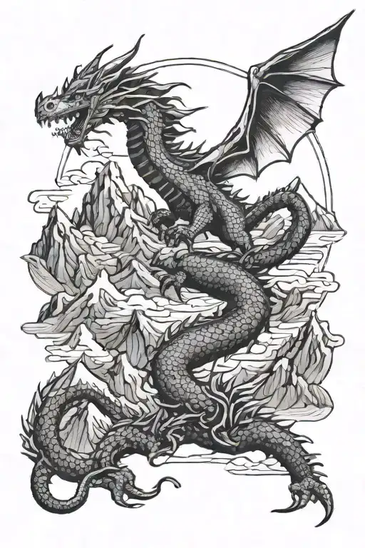 Dragon Flying Mountains