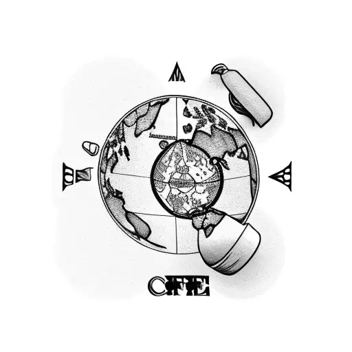 A Coffee Cup With A World Map Inside It