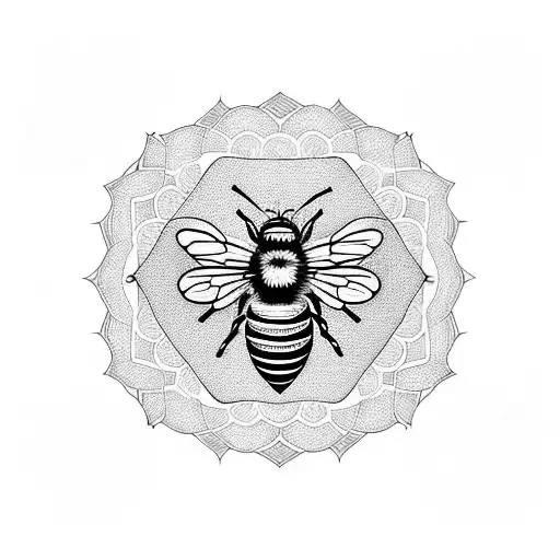 Bee Mandala Baby's Breathe