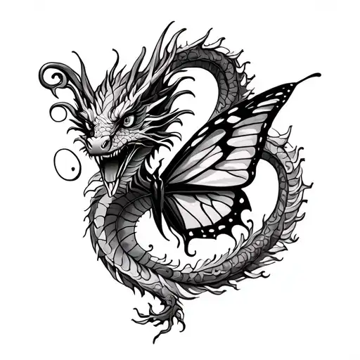 Dragon Tatto Covering And Old Butterfly Tatto That Was Before