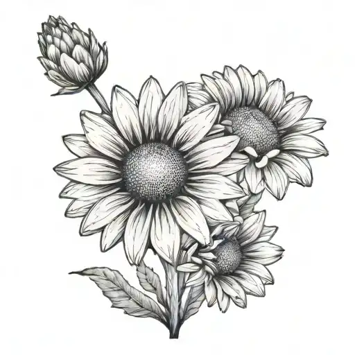 Daisy And Mum Tattoo Design
