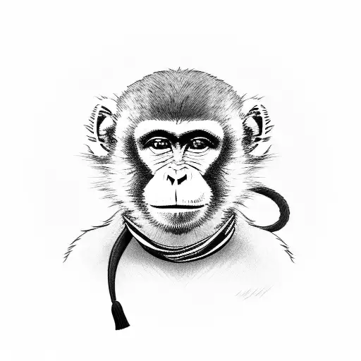 Monkey With Scarf And Bangs And An Iphone