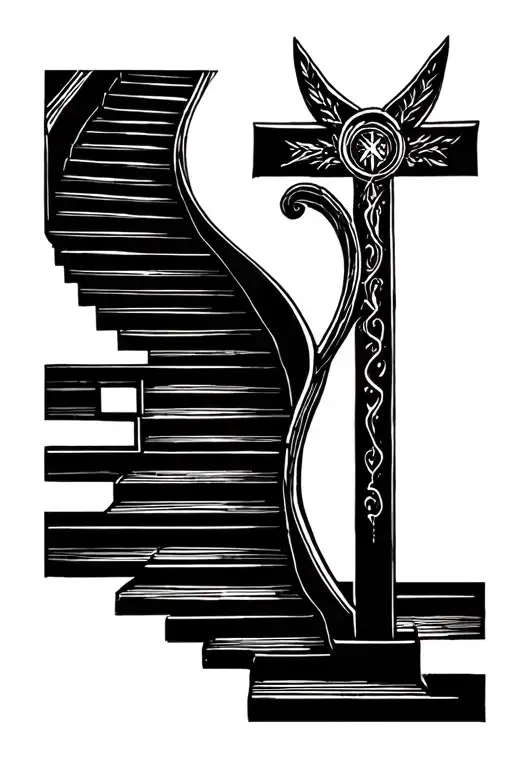 Stairs And Religion Symbol