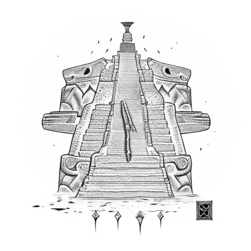 Aztec Temple With King Arm