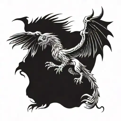 Welsh Dragon Fighting German Eagle Flying