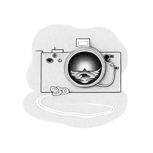 A Movie Camera Lens With A Winding Road Leading To A Beach Sunset