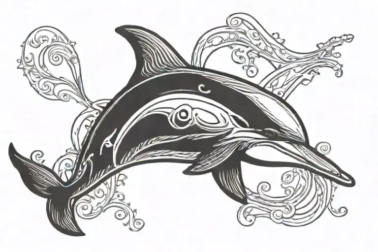 Dolphin With Name On Top Half