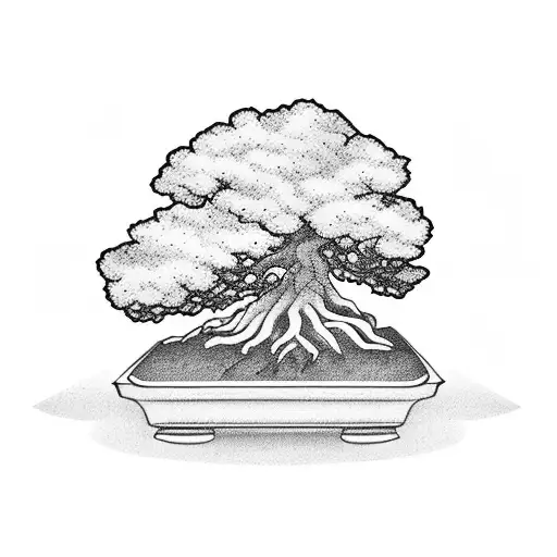 Bonsai Tree Within A Rectangle