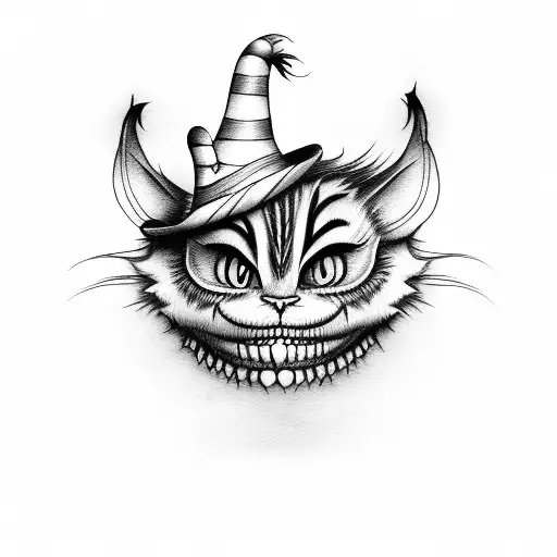 Cheshire Cat With Mad Hatter's Hat