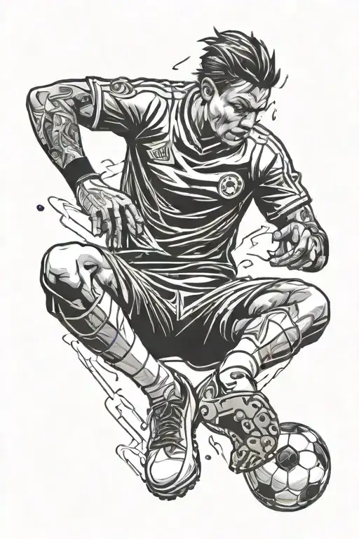 Soccer Player Holding A Controller While Playing Video Games