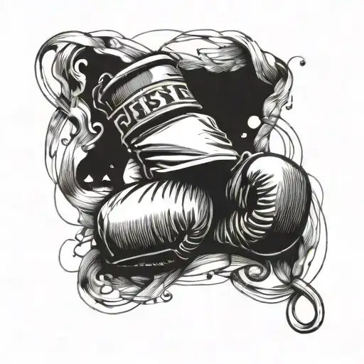 A Boxing Glove Intertwined With A Camping Tent