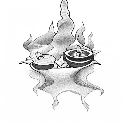 A Serene Beach Sunset With Candles Lining The Shore