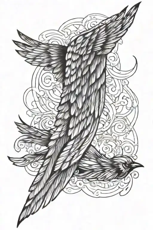 Bird Wing On Upper Arm