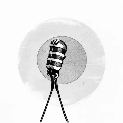 Negative Space Retro Microphone