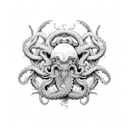 Kraken With Coral Reef