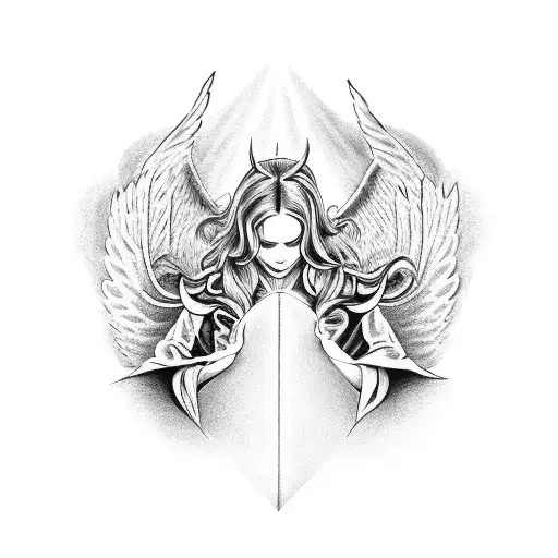 Angel And Devil In Heaven And Hell