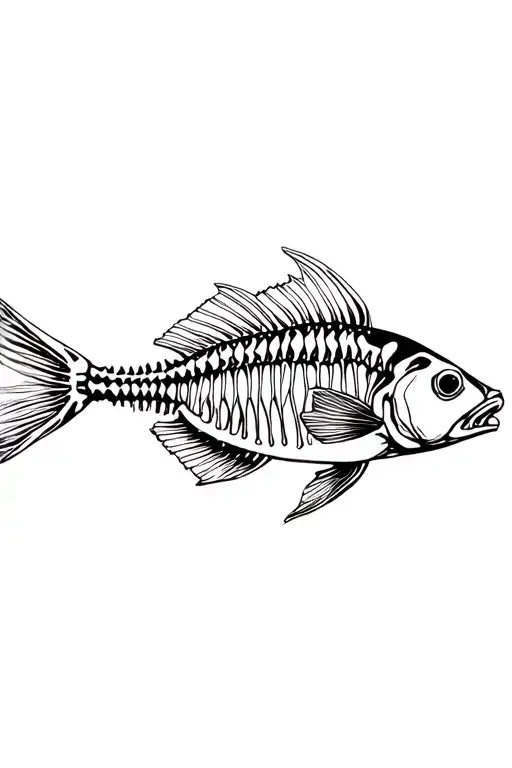 Fish Skeleton - Stock Image