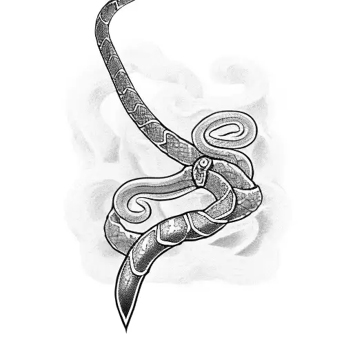 Sword With A Snake Wrapped Around It