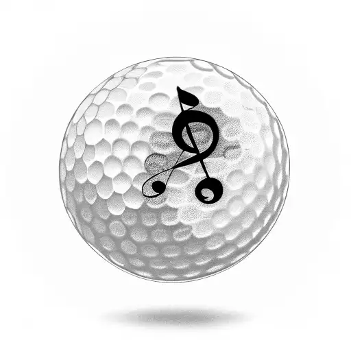 Golf Ball And Music Notes Intertwined