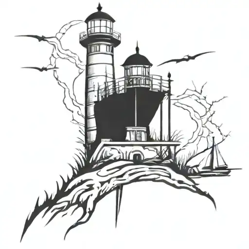 Dark Spook Erie Creepy Lighthouse Spikes