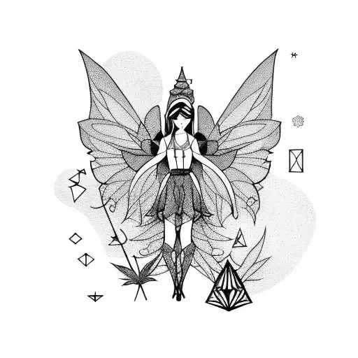 Geometric Psycadelic Fairy Land With Weed