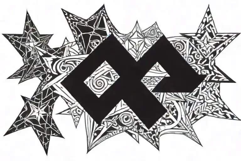 The Number 5 And A Five Pointed Star