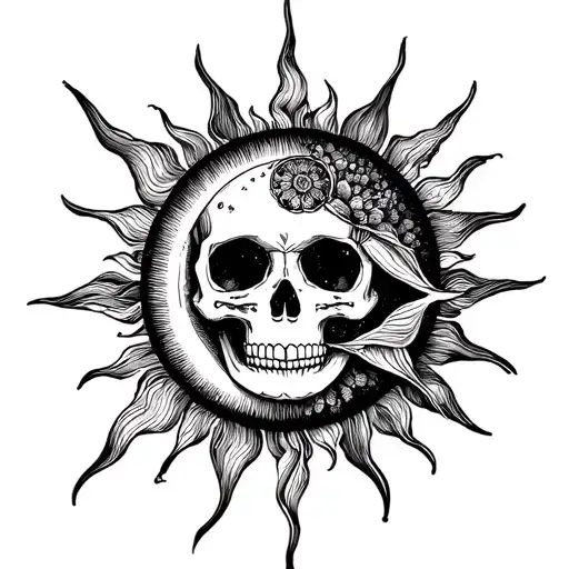 Moon And Sun Skull