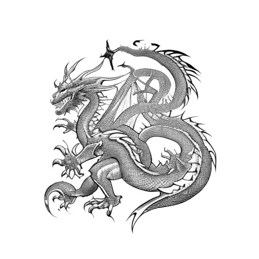 A Mythical Dragon Battling A Video Game Character