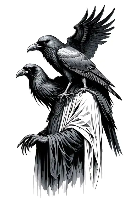 Reaper With A Raven In The Hand