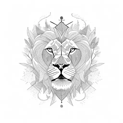 A Tarot Card Depicting A Lion In A Lush Green Jungle