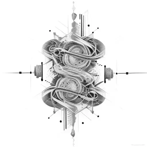 Neural Network Mixed With Digital Network And Music Full Sleeve