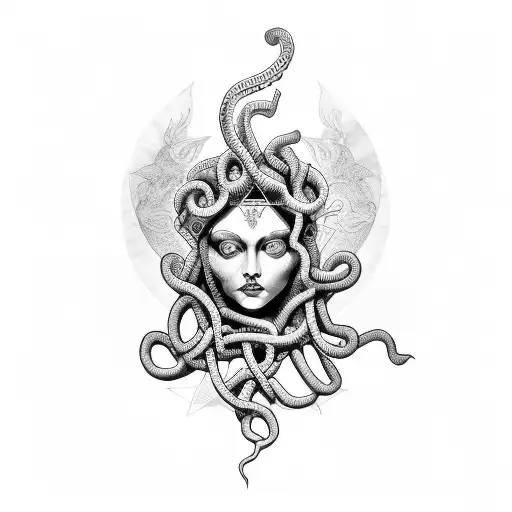 Medusa With Triangle Illuminati