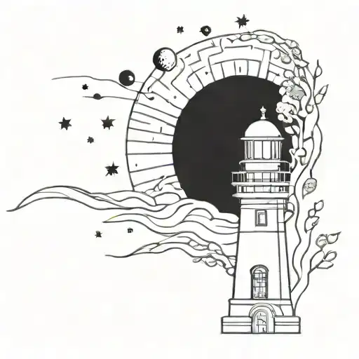 Cosmic Space Lighthouse Simple Vines