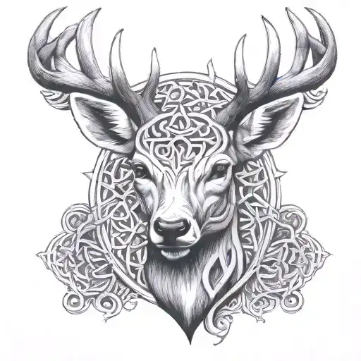 Celtic Deer Head