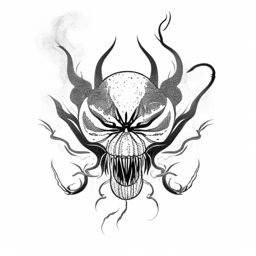 Venom Emerging From A Swirling Cloud Of Smoke