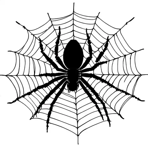 Black Widow Spider Cutting Away Her Own Web