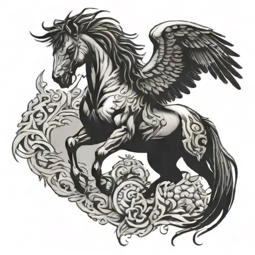 Horse With A Lion Head And Eagle Wings