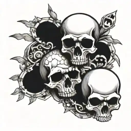 Money And Skulls Surrounded